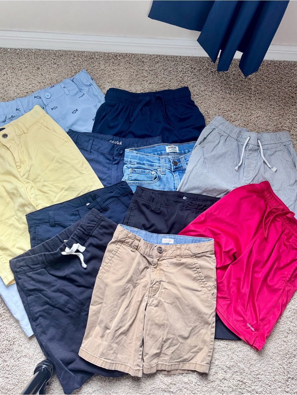 Mixed Boys’ Shorts Bundle - Blue, Navy, Khaki, Red, Yellow, Grey, and Denim